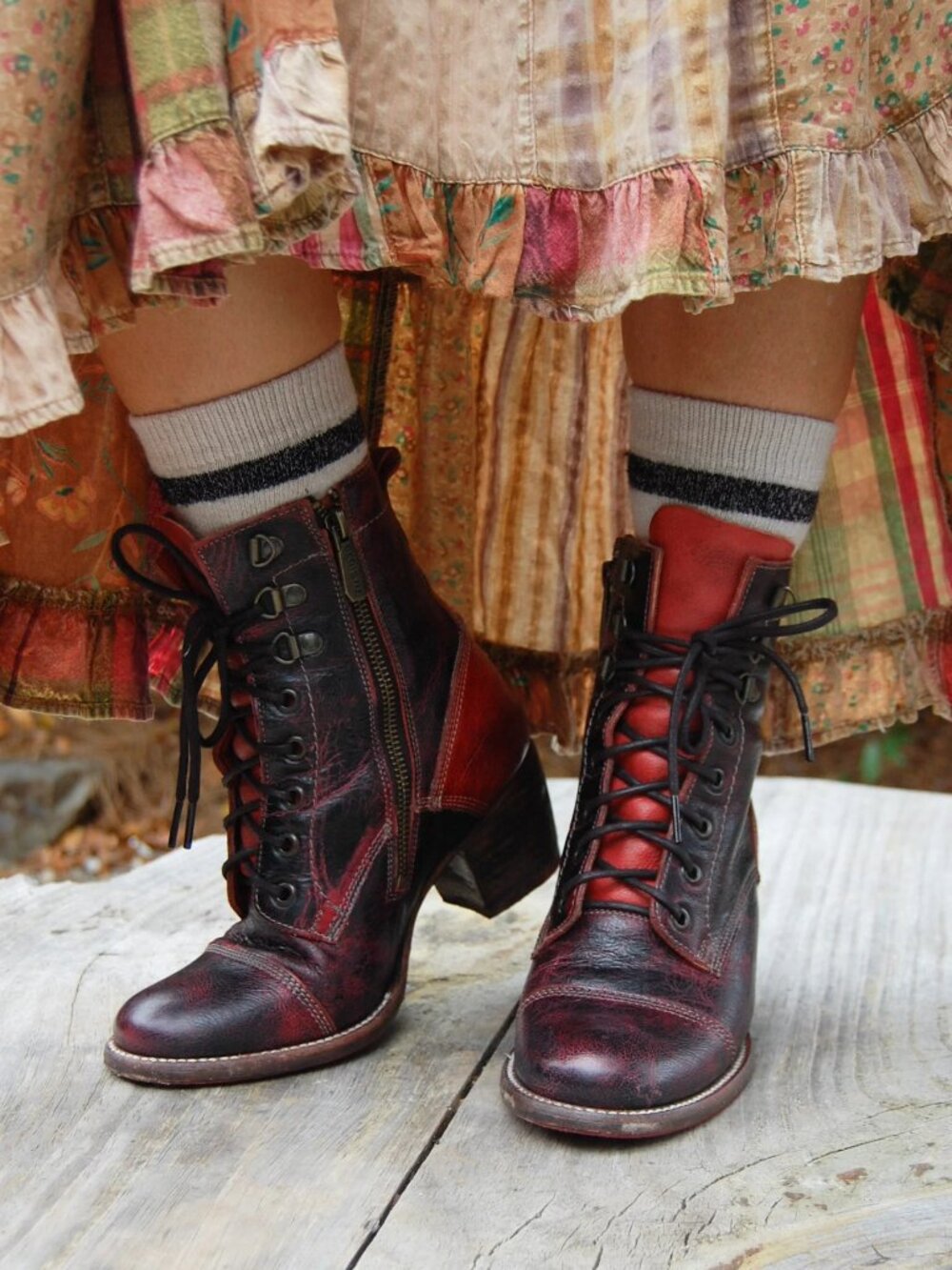 BED/STU Judgement Boot in Red Black Delux